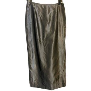 Jessica McClintock Gunne Sax Charcoal Gray Satin Pencil Skirt